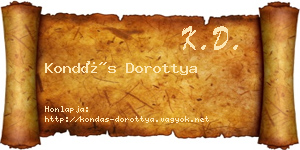 Kondás Dorottya névjegykártya